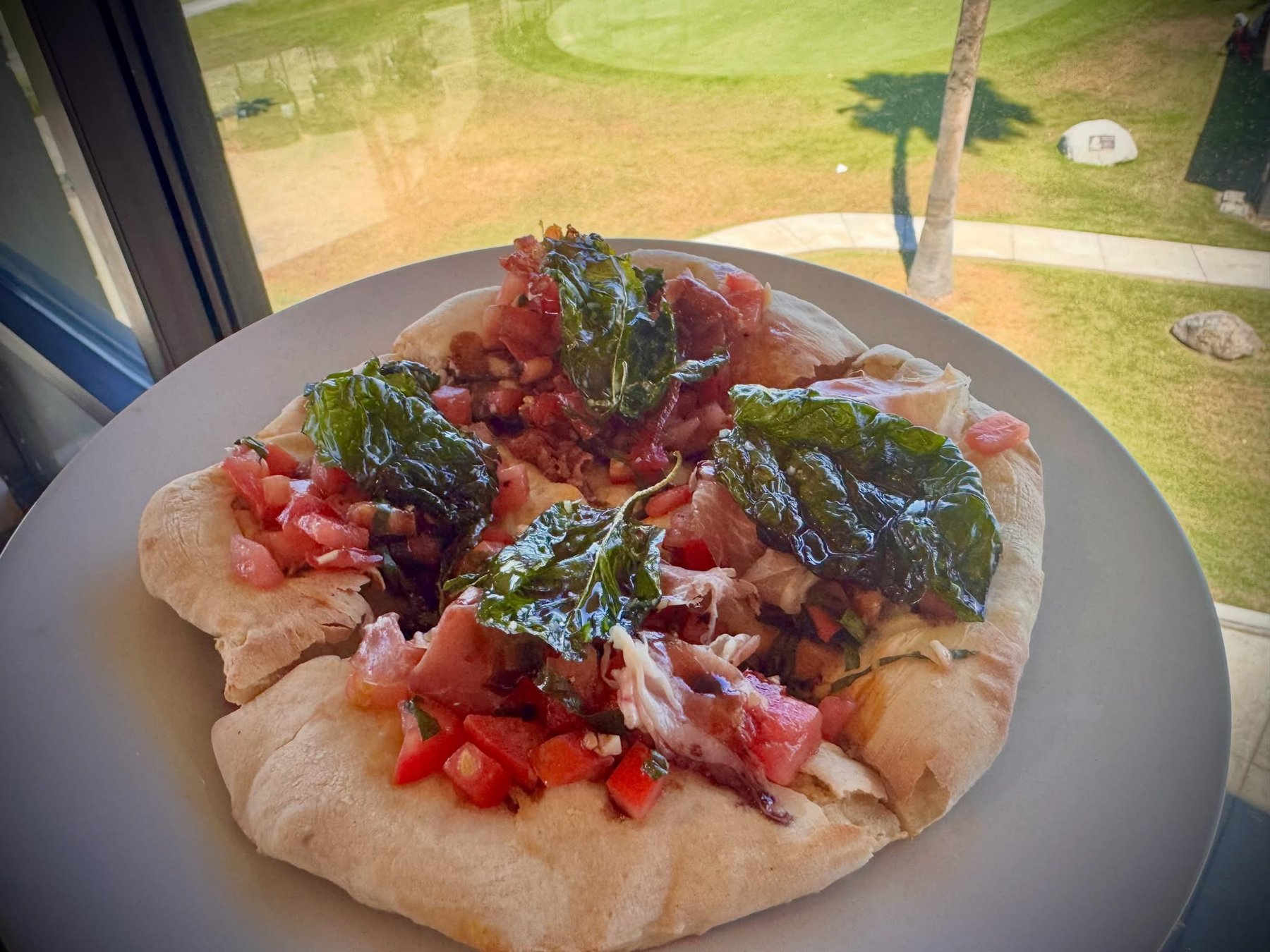 Flatbread with course view